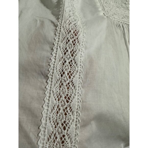 NYDJ White Long Sleeve Lace Detail Cotton Blouse XXS NWOT - Picture 5 of 8